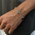 Onyx Clover Bracelet