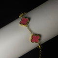 Dark Pink Clover Bracelet