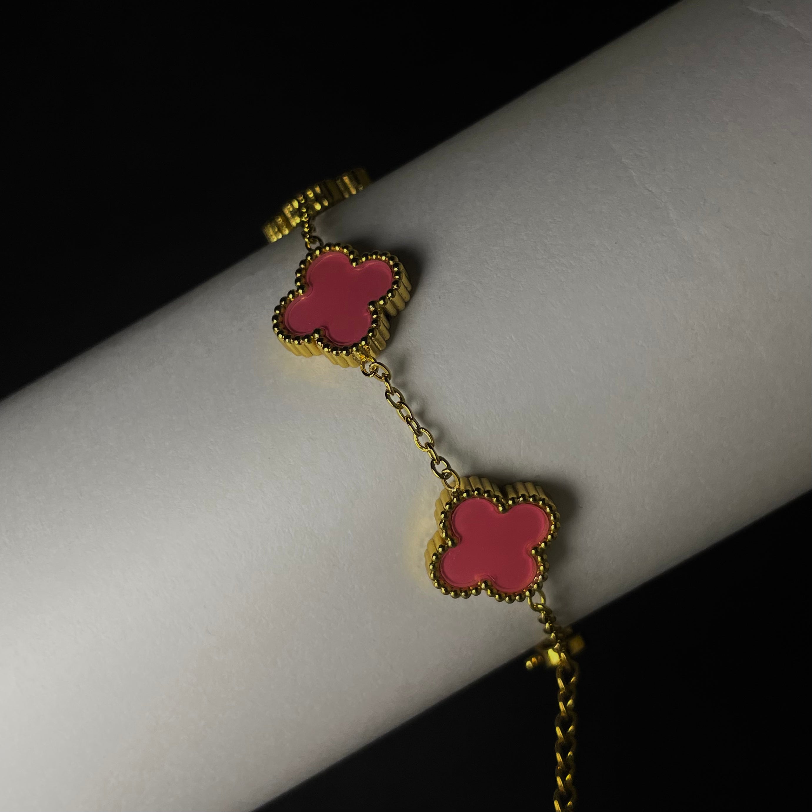 Dark Pink Clover Bracelet