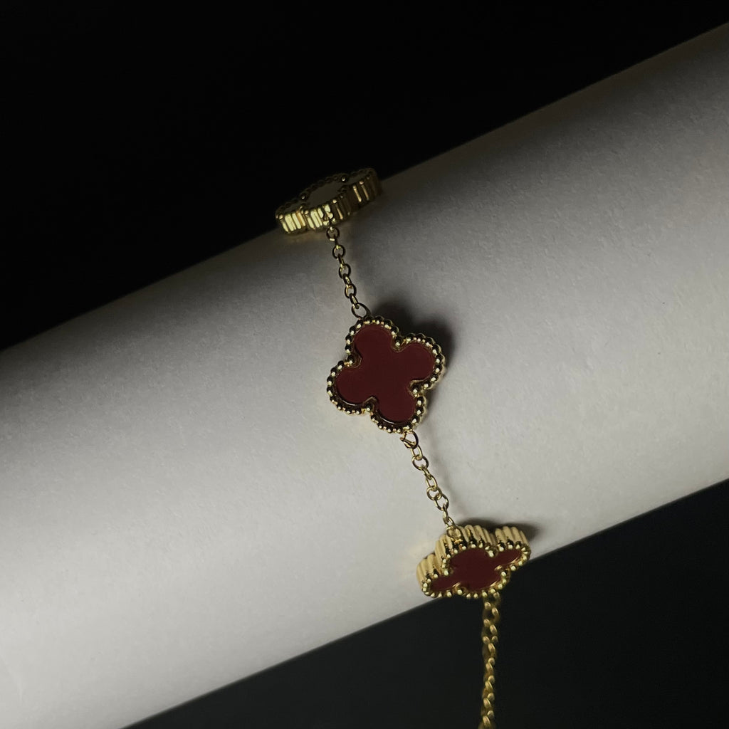 Maroon Clover Bracelet