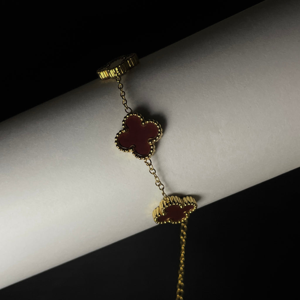 Maroon Clover Bracelet
