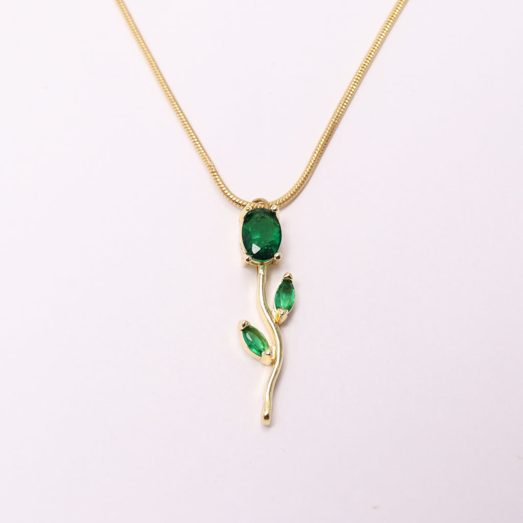 Green Tulip Necklace