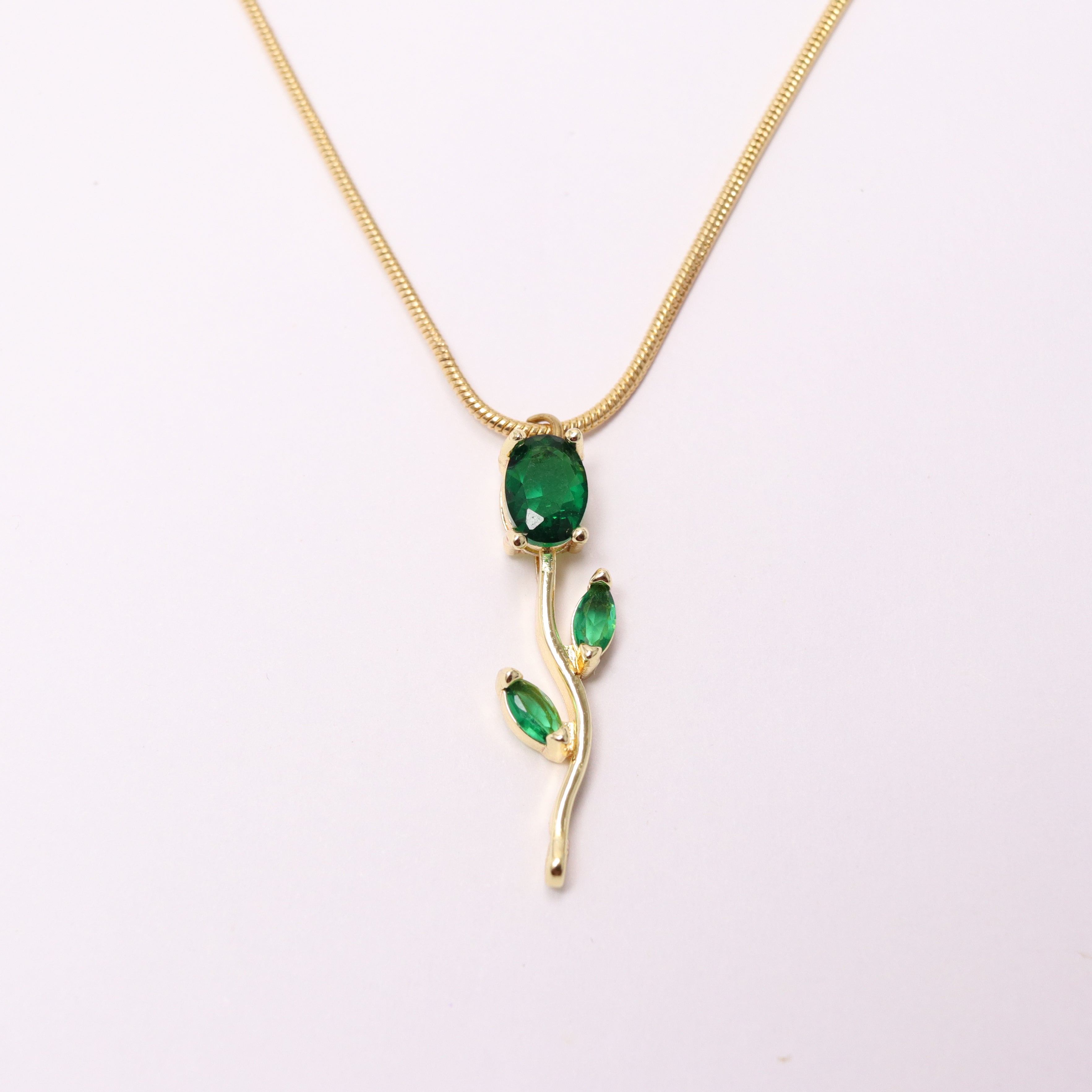 Green Tulip Necklace