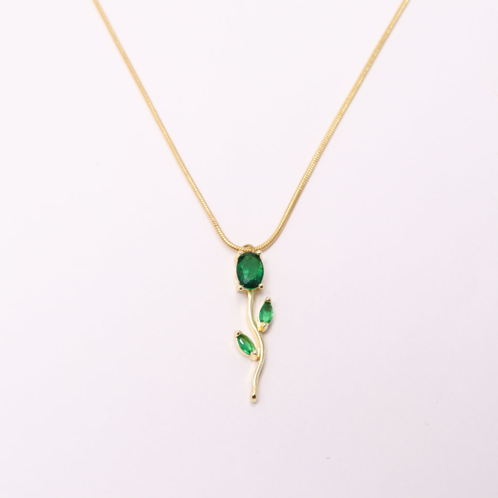 Green Tulip Necklace