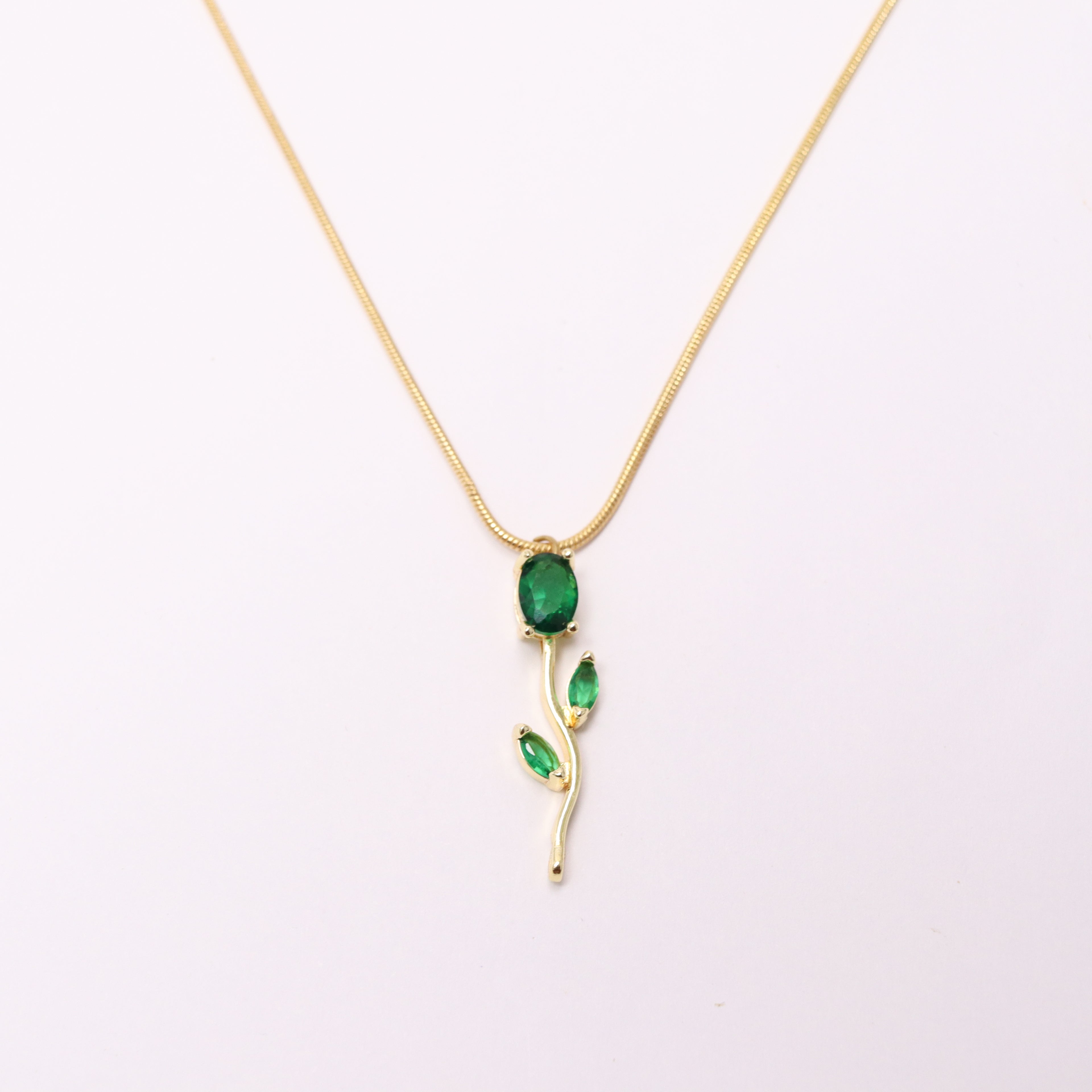 Green Tulip Necklace