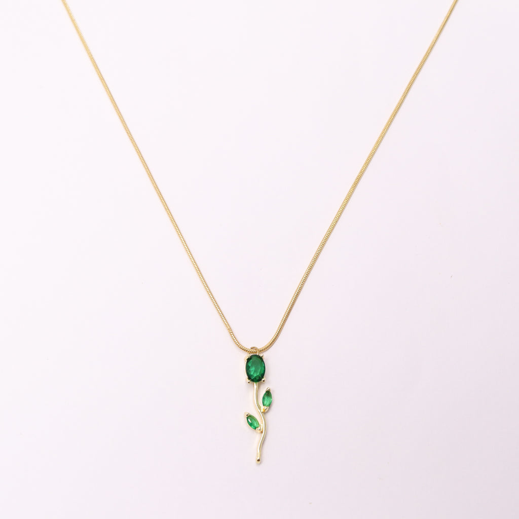 Green Tulip Necklace