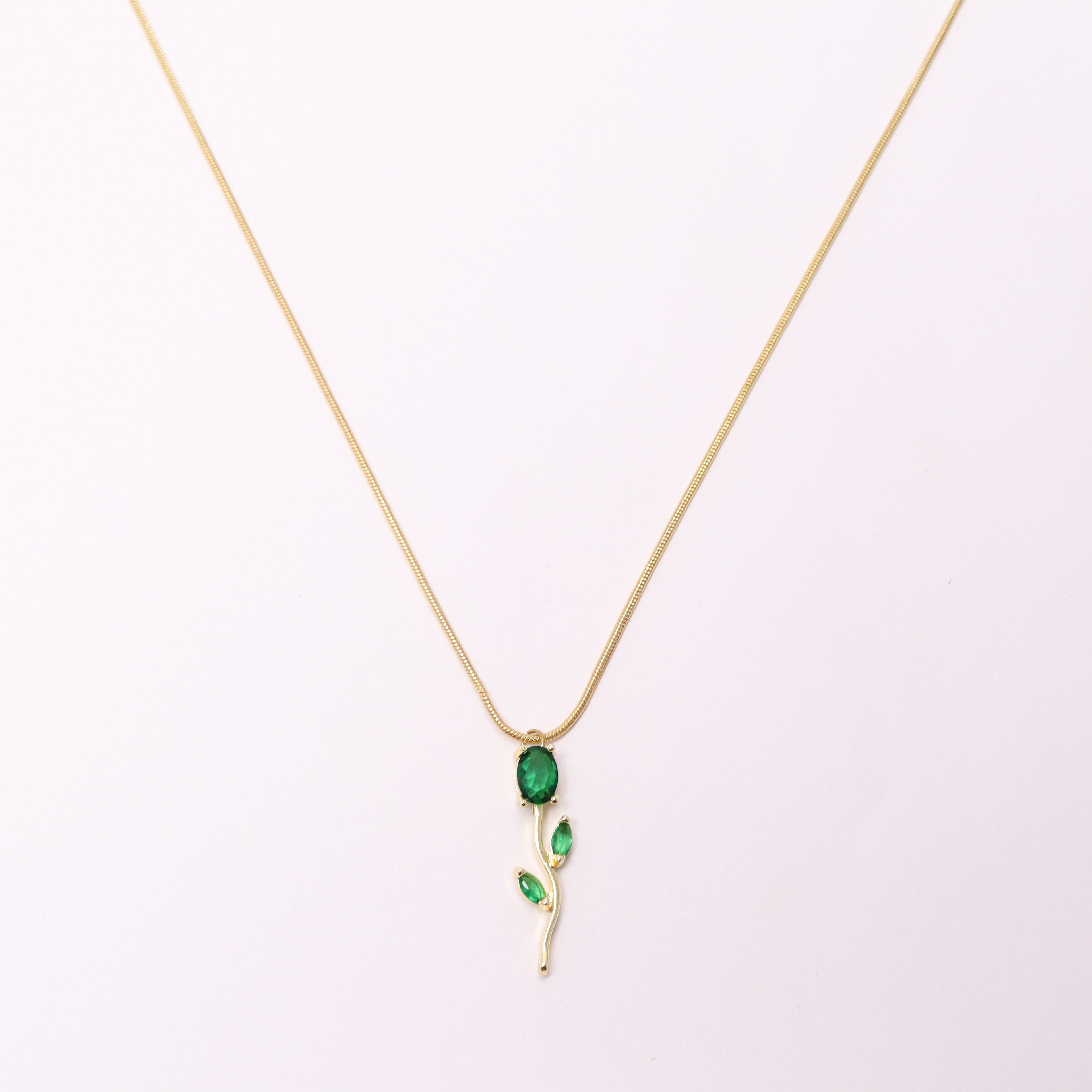 Green Tulip Necklace