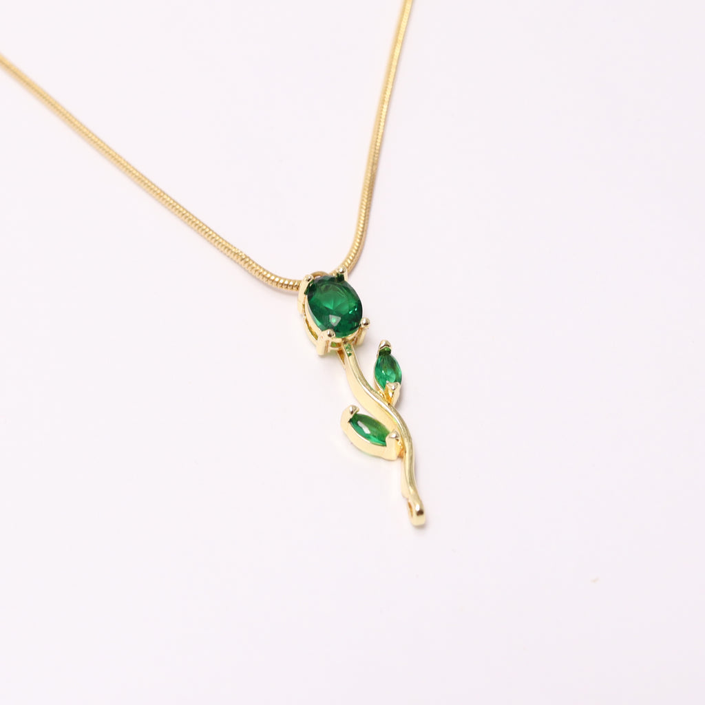Green Tulip Necklace