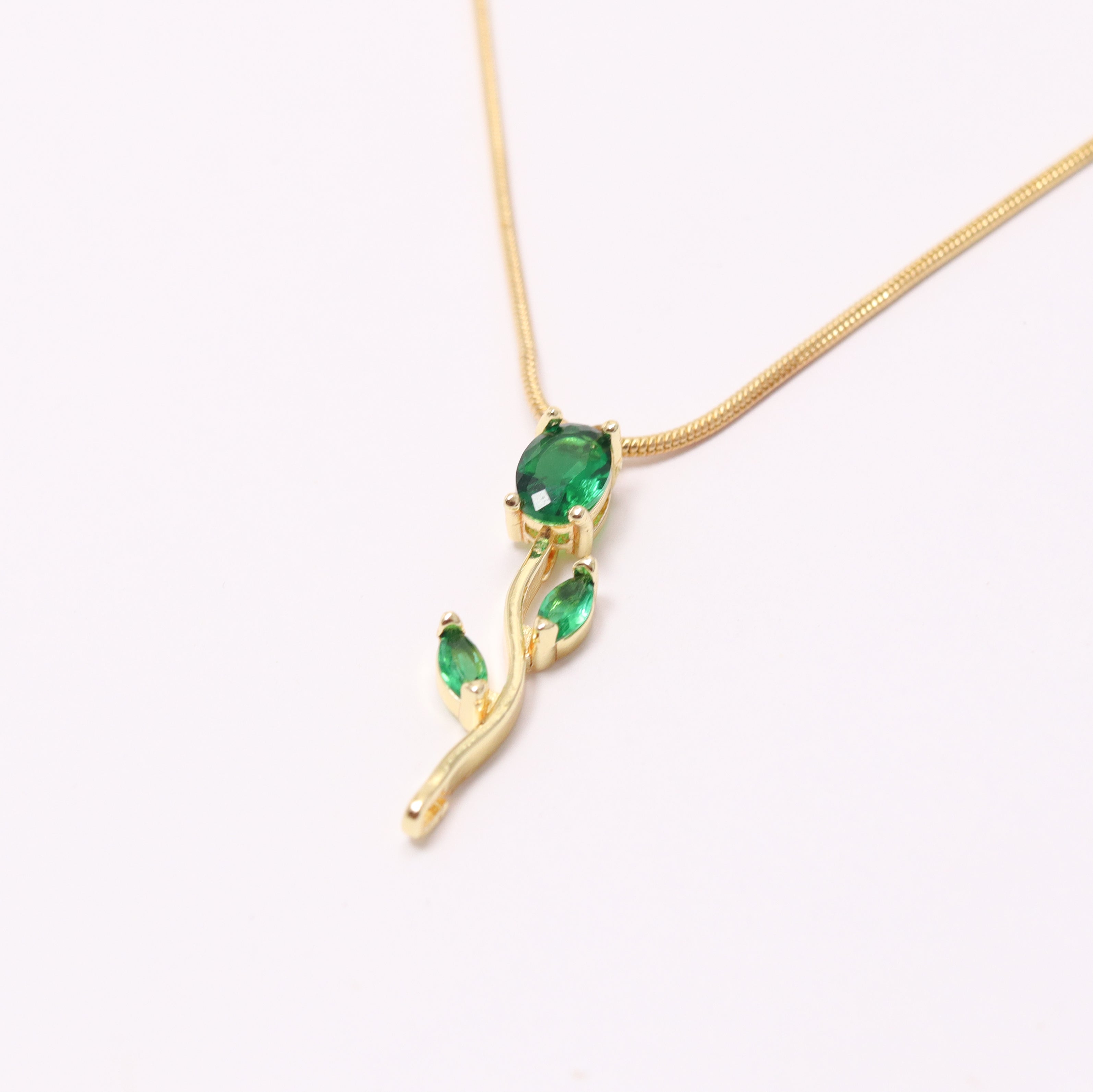 Green Tulip Necklace