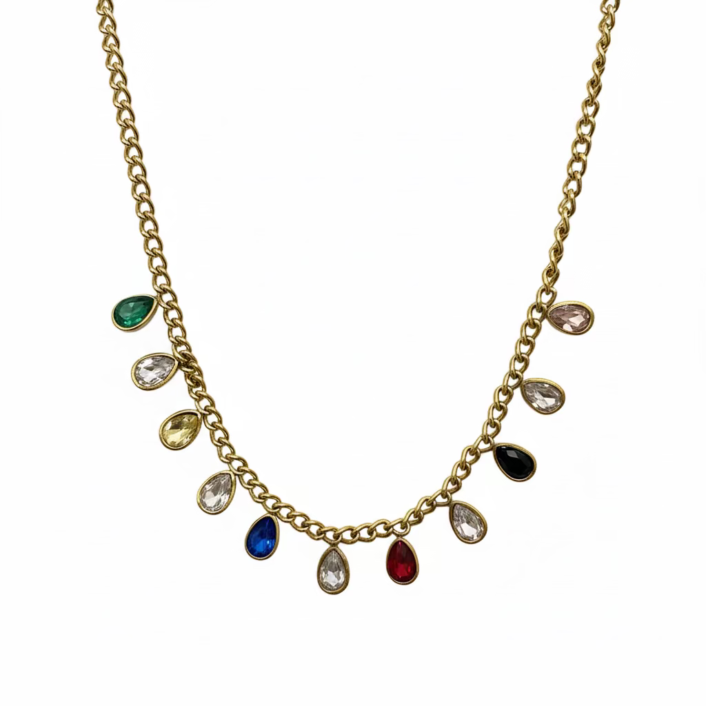 Rainbow Drop Necklace