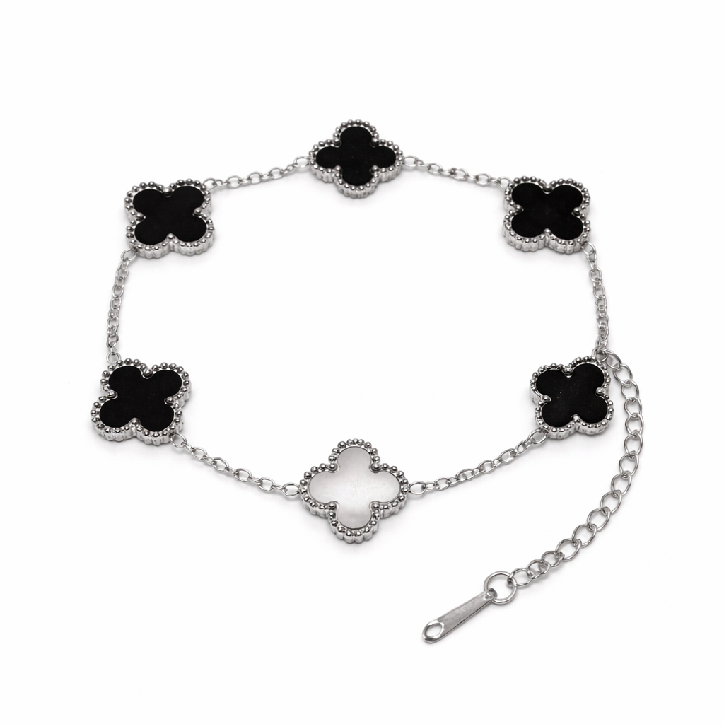Onyx Clover Bracelet