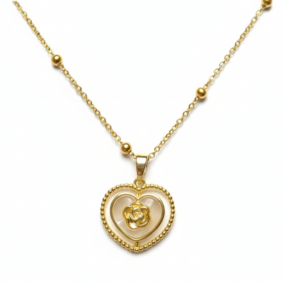 Royal Rose Heart Necklace